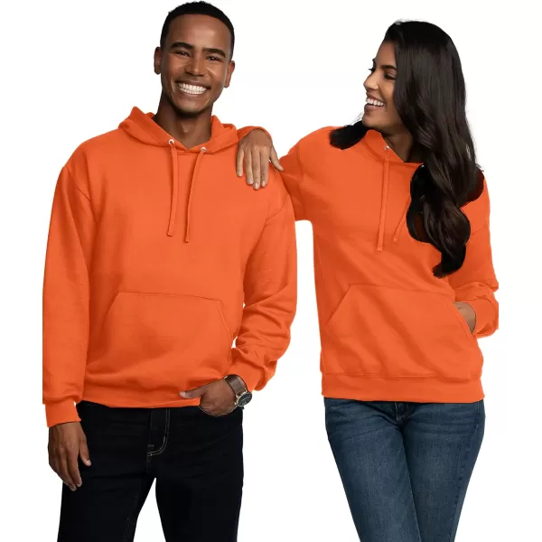 imageFruit of the Loom Mens Eversoft Fleece Hoodies Moisture Wicking ampamp Breathable Pullover Hooded SweatshirtSafety Orange Pullover