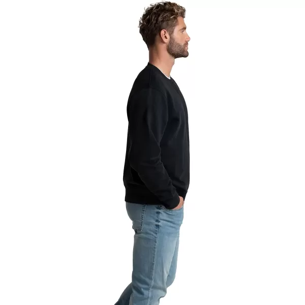imageFruit of the Loom Mens Eversoft Fleece Sweatshirts Moisture Wicking ampamp Breathable Crewneck SweatshirtGarment Dyed Black Ink