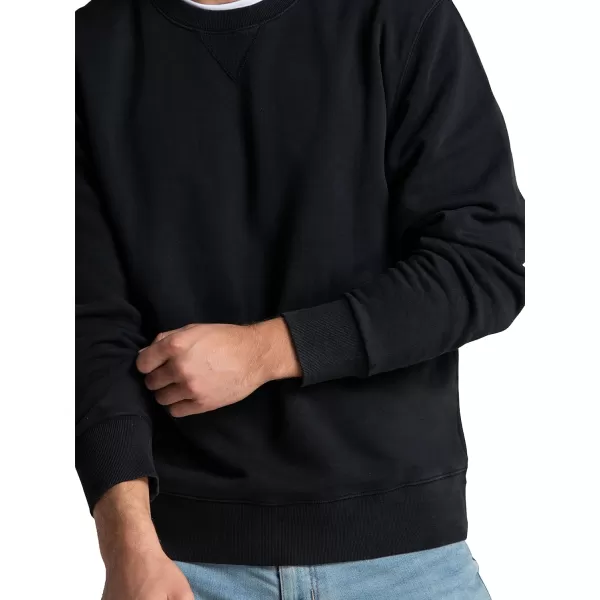 imageFruit of the Loom Mens Eversoft Fleece Sweatshirts Moisture Wicking ampamp Breathable Crewneck SweatshirtGarment Dyed Black Ink