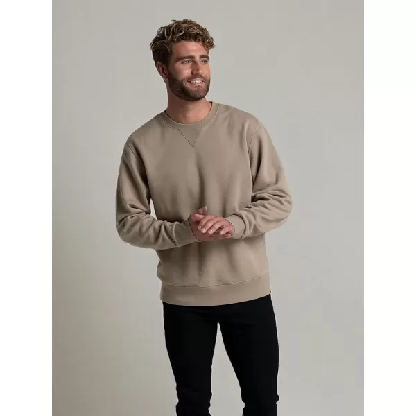 imageFruit of the Loom Mens Eversoft Fleece Sweatshirts Moisture Wicking ampamp Breathable Crewneck SweatshirtGarment Dyed Khaki