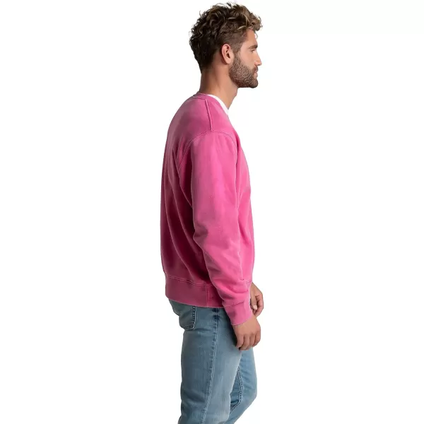 imageFruit of the Loom Mens Eversoft Fleece Sweatshirts Moisture Wicking ampamp Breathable Crewneck SweatshirtGarment Dyed Pink Flash
