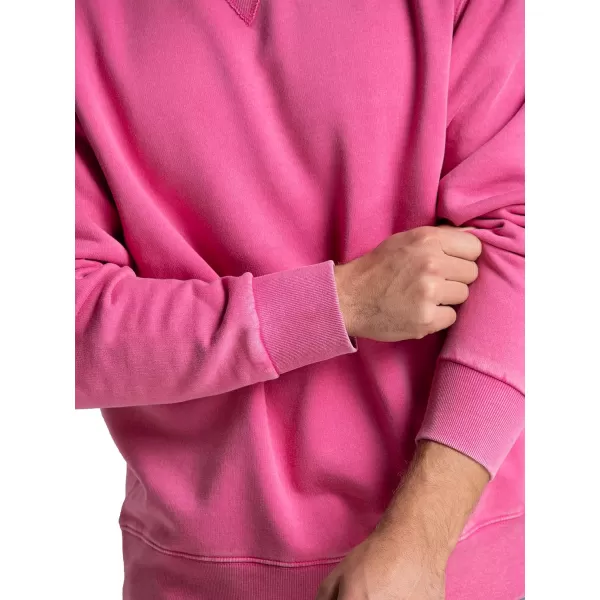 imageFruit of the Loom Mens Eversoft Fleece Sweatshirts Moisture Wicking ampamp Breathable Crewneck SweatshirtGarment Dyed Pink Flash