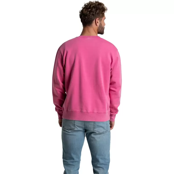 imageFruit of the Loom Mens Eversoft Fleece Sweatshirts Moisture Wicking ampamp Breathable Crewneck SweatshirtGarment Dyed Pink Flash