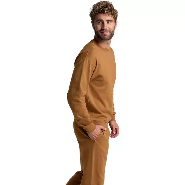 imageFruit of the Loom Mens Eversoft Fleece Sweatshirts Moisture Wicking ampamp Breathable Crewneck SweatshirtGolden Pecan