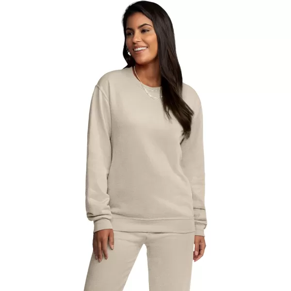 imageFruit of the Loom Mens Eversoft Fleece Sweatshirts Moisture Wicking ampamp Breathable Crewneck SweatshirtKhaki Heather