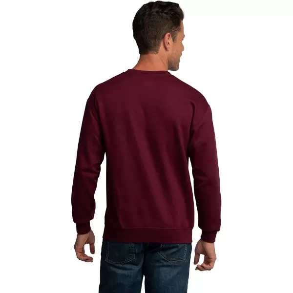 imageFruit of the Loom Mens Eversoft Fleece Sweatshirts Moisture Wicking ampamp Breathable Crewneck SweatshirtMaroon