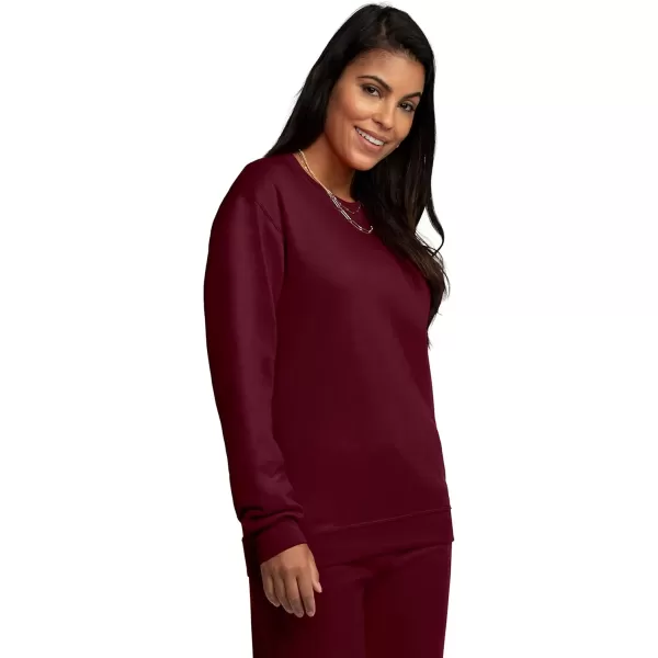 imageFruit of the Loom Mens Eversoft Fleece Sweatshirts Moisture Wicking ampamp Breathable Crewneck SweatshirtMaroon