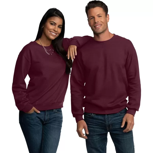 imageFruit of the Loom Mens Eversoft Fleece Sweatshirts Moisture Wicking ampamp Breathable Crewneck SweatshirtMaroon