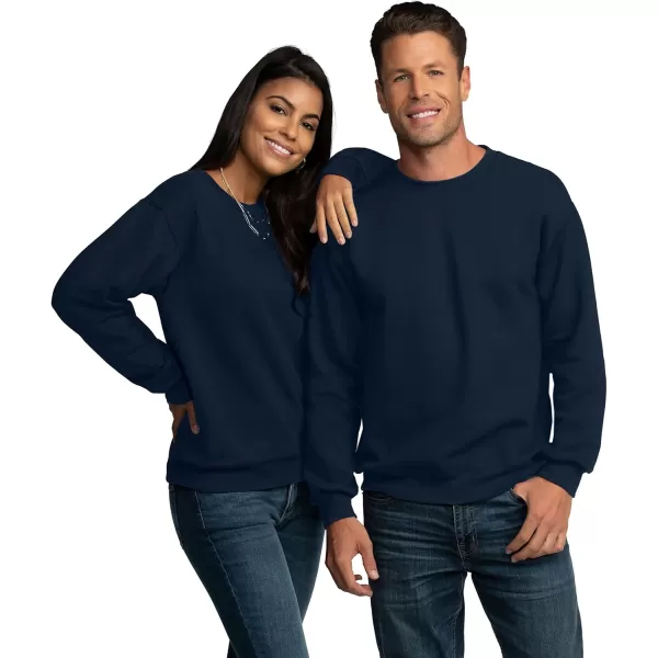imageFruit of the Loom Mens Eversoft Fleece Sweatshirts Moisture Wicking ampamp Breathable Crewneck SweatshirtNavy