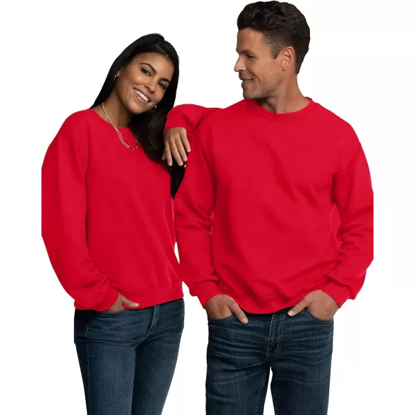 imageFruit of the Loom Mens Eversoft Fleece Sweatshirts Moisture Wicking ampamp Breathable Crewneck SweatshirtRed