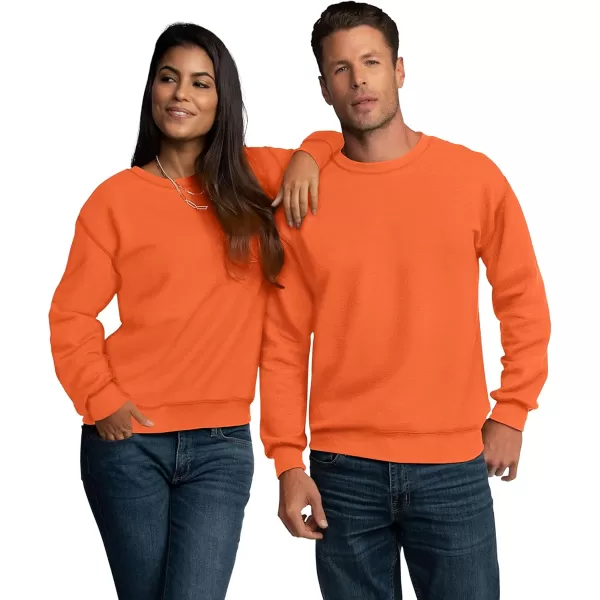 imageFruit of the Loom Mens Eversoft Fleece Sweatshirts Moisture Wicking ampamp Breathable Crewneck SweatshirtSafety Orange