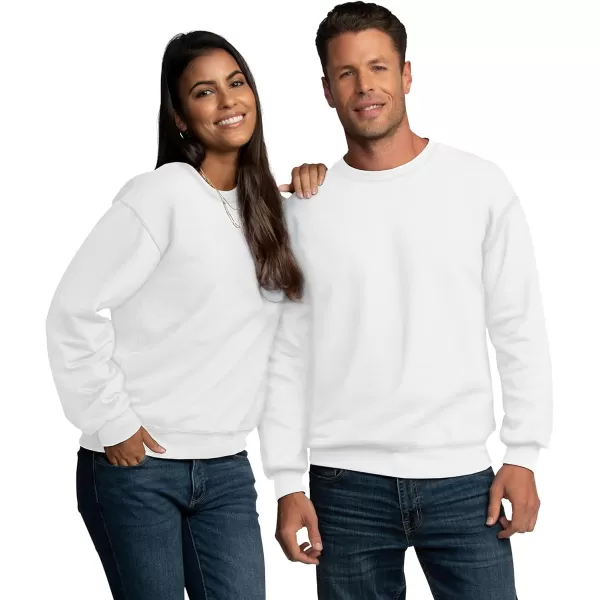 imageFruit of the Loom Mens Eversoft Fleece Sweatshirts Moisture Wicking ampamp Breathable Crewneck SweatshirtWhite