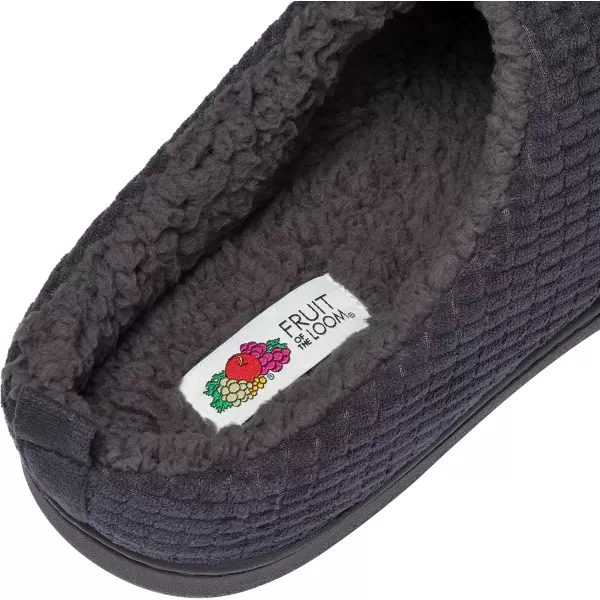 imageFruit of the Loom Mens Fleece Waffle Clog  Comfortable Memory Foam Sole IndoorOutdoor Machine WashableCharc