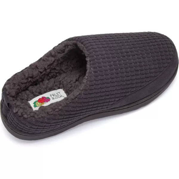 imageFruit of the Loom Mens Fleece Waffle Clog  Comfortable Memory Foam Sole IndoorOutdoor Machine WashableCharc