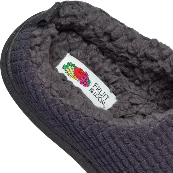 imageFruit of the Loom Mens Fleece Waffle Clog  Comfortable Memory Foam Sole IndoorOutdoor Machine WashableCharc