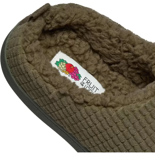 imageFruit of the Loom Mens Fleece Waffle Clog  Comfortable Memory Foam Sole IndoorOutdoor Machine WashableOlive