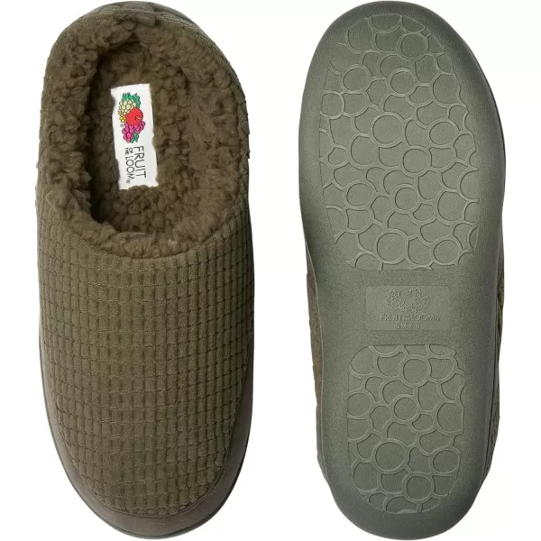 imageFruit of the Loom Mens Fleece Waffle Clog  Comfortable Memory Foam Sole IndoorOutdoor Machine WashableOlive