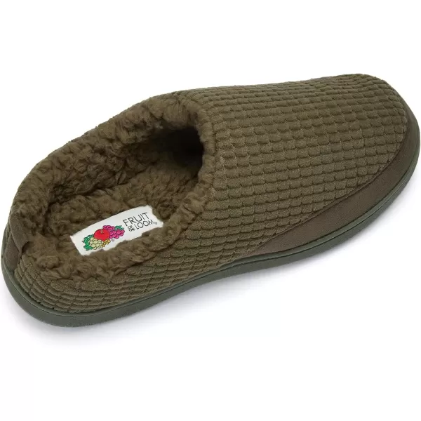 imageFruit of the Loom Mens Fleece Waffle Clog  Comfortable Memory Foam Sole IndoorOutdoor Machine WashableOlive