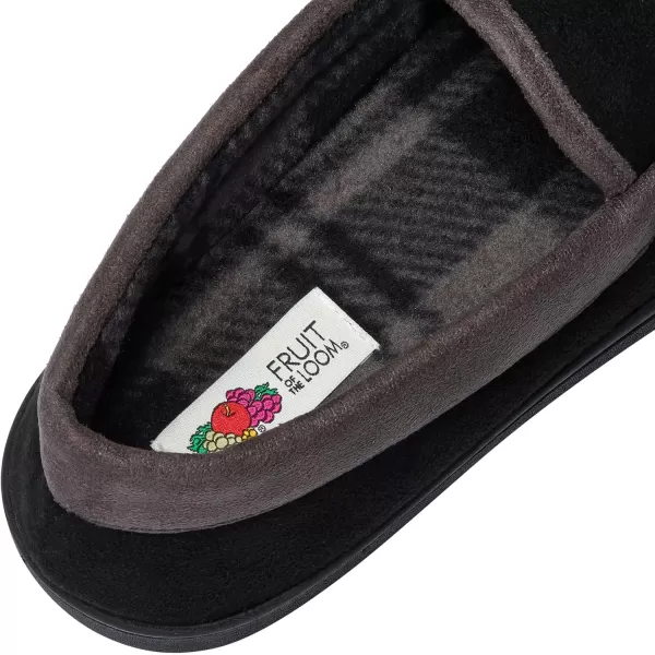 imageFruit of the Loom Mens Microsuede Venetian Slipper  Comfortable Memory Foam Sole IndoorOutdoor Machine WashableBlack