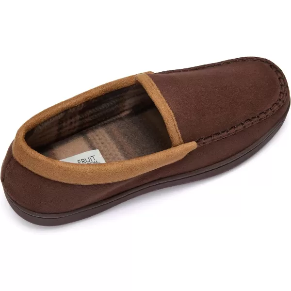 imageFruit of the Loom Mens Microsuede Venetian Slipper  Comfortable Memory Foam Sole IndoorOutdoor Machine WashableBrown