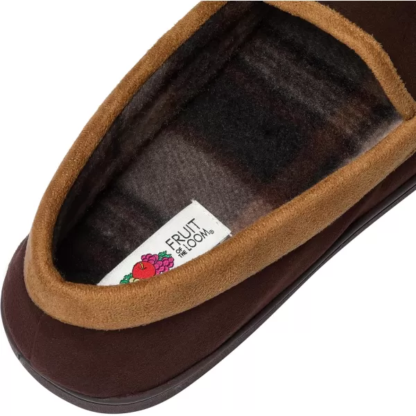 imageFruit of the Loom Mens Microsuede Venetian Slipper  Comfortable Memory Foam Sole IndoorOutdoor Machine WashableBrown