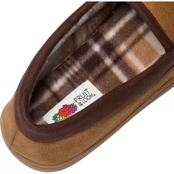 imageFruit of the Loom Mens Microsuede Venetian Slipper  Comfortable Memory Foam Sole IndoorOutdoor Machine WashableTan