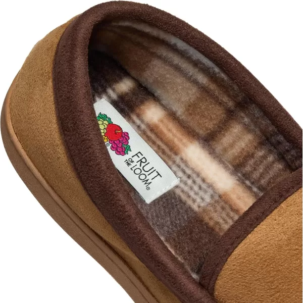 imageFruit of the Loom Mens Microsuede Venetian Slipper  Comfortable Memory Foam Sole IndoorOutdoor Machine WashableTan