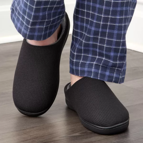 imageFruit of the Loom Mens Ribbed Jersey Clog  Comfortable Memory Foam Sole IndoorOutdoor Machine WashableBlack