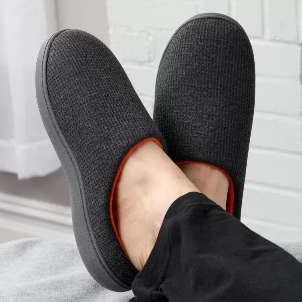 imageFruit of the Loom Mens Ribbed Jersey Clog  Comfortable Memory Foam Sole IndoorOutdoor Machine WashableCharc