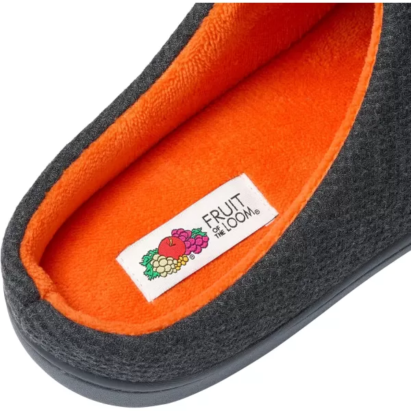 imageFruit of the Loom Mens Ribbed Jersey Clog  Comfortable Memory Foam Sole IndoorOutdoor Machine WashableCharc