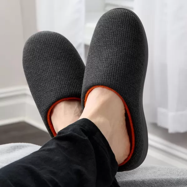 imageFruit of the Loom Mens Ribbed Jersey Clog  Comfortable Memory Foam Sole IndoorOutdoor Machine WashableCharc