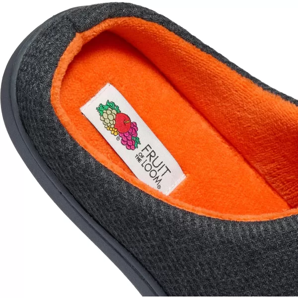 imageFruit of the Loom Mens Ribbed Jersey Clog  Comfortable Memory Foam Sole IndoorOutdoor Machine WashableCharc