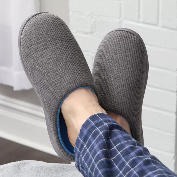 imageFruit of the Loom Mens Ribbed Jersey Clog  Comfortable Memory Foam Sole IndoorOutdoor Machine WashableGrey