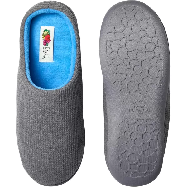 imageFruit of the Loom Mens Ribbed Jersey Clog  Comfortable Memory Foam Sole IndoorOutdoor Machine WashableGrey
