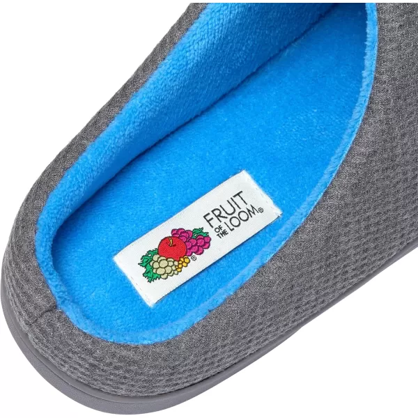 imageFruit of the Loom Mens Ribbed Jersey Clog  Comfortable Memory Foam Sole IndoorOutdoor Machine WashableGrey