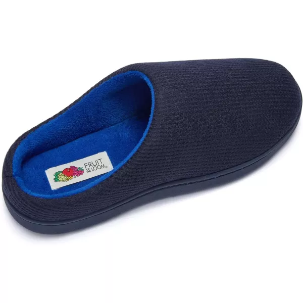 imageFruit of the Loom Mens Ribbed Jersey Clog  Comfortable Memory Foam Sole IndoorOutdoor Machine WashableNavy