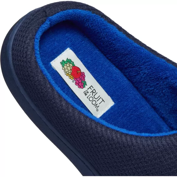 imageFruit of the Loom Mens Ribbed Jersey Clog  Comfortable Memory Foam Sole IndoorOutdoor Machine WashableNavy