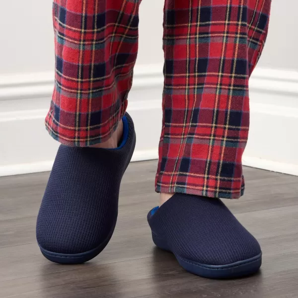 imageFruit of the Loom Mens Ribbed Jersey Clog  Comfortable Memory Foam Sole IndoorOutdoor Machine WashableNavy