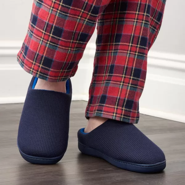imageFruit of the Loom Mens Ribbed Jersey Clog  Comfortable Memory Foam Sole IndoorOutdoor Machine WashableNavy