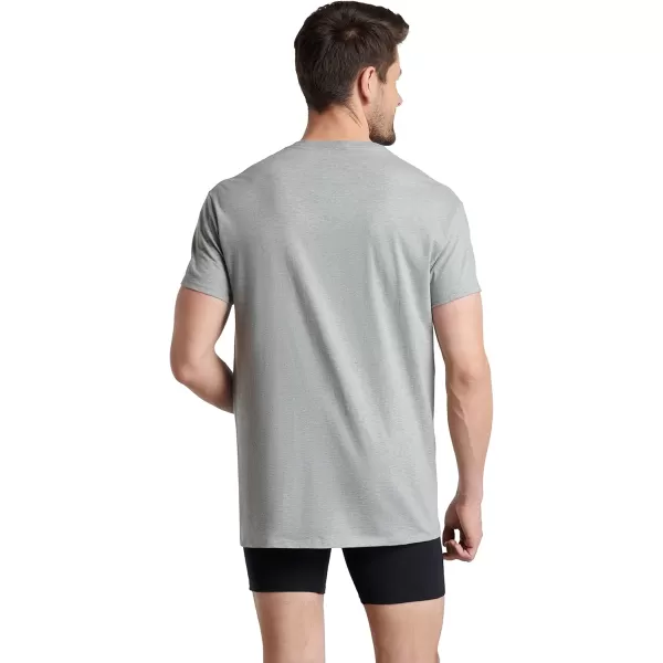 imageFruit of the Loom Mens Tagfree Cotton UndershirtsRegular  Crew  4 Pack BlackGrey