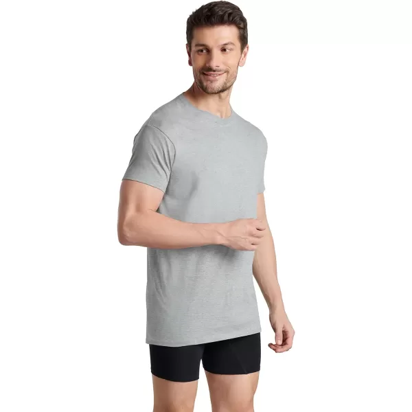 imageFruit of the Loom Mens Tagfree Cotton UndershirtsRegular  Crew  4 Pack BlackGrey