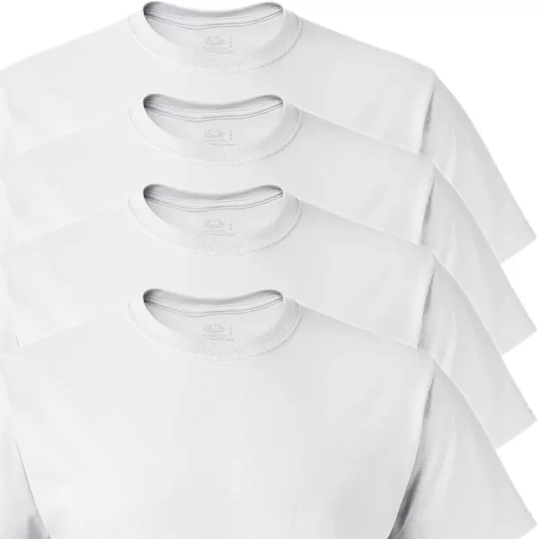 imageFruit of the Loom Mens Tagfree Cotton UndershirtsRegular  Crew  4 Pack White