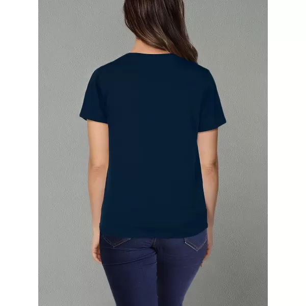 imageFruit of the Loom Womens Crafted Comfort Pima Cotton Short Sleeve TshirtsCrew  Navy