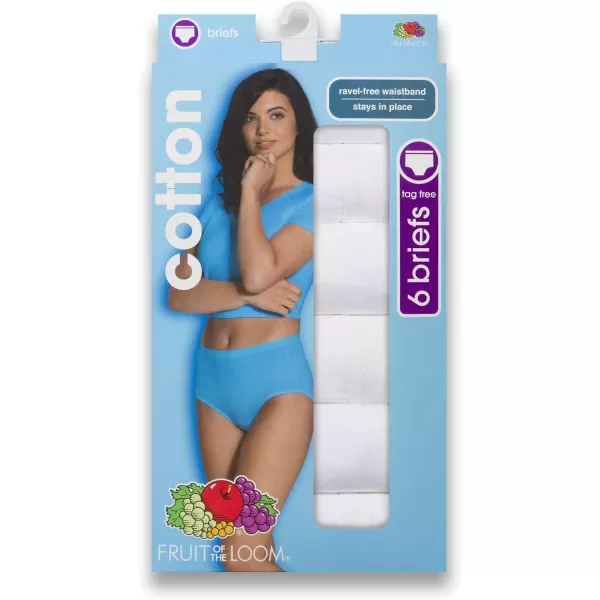 imageFruit of the Loom Womens Eversoft Cotton Brief Underwear Tag Free ampamp Breathable Available in Plus SizeBrief  Cotton  6 Pack  White