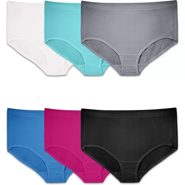 imageFruit Of The Loom Womens Fit For Me Plus Size Underwear Designed To Your Curves Briefs Brief  Breathable Micro Mesh  Assorted 9 Plus