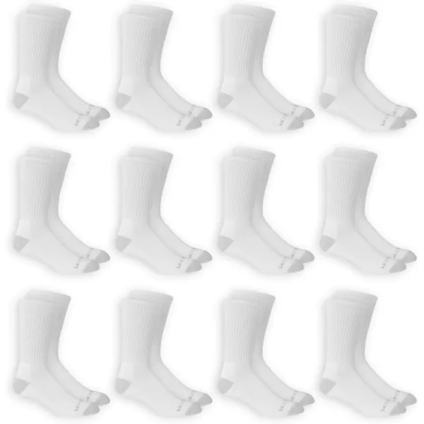 imageFruit of the Loom Mens Dual Defense Crew Socks 12 PackWhite