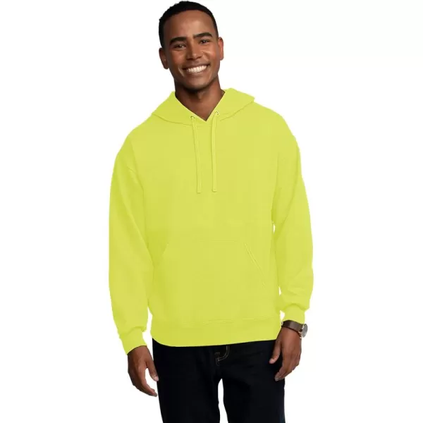 imageFruit of the Loom Mens Eversoft Fleece Hoodies Moisture Wicking ampamp Breathable Pullover Hooded SweatshirtSafety Green Pullover