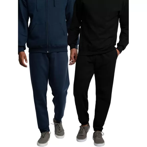 imageFruit of the Loom Mens Eversoft Fleece Sweatpants ampamp Joggers Regular ampamp Big Man JoggersNavy Small  Black Small