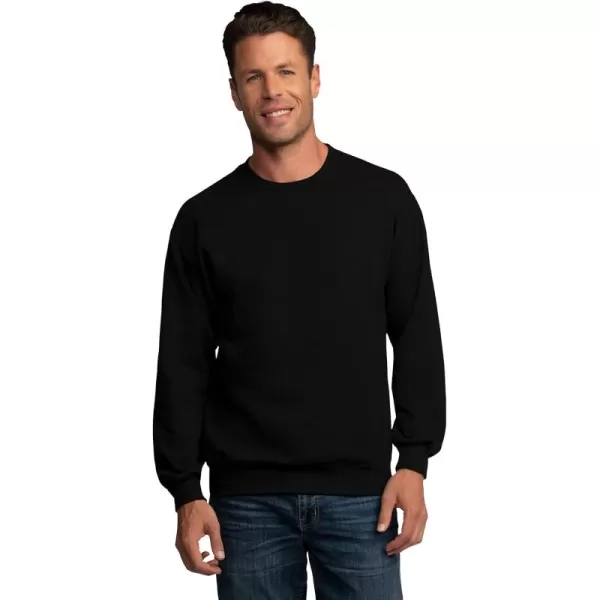 imageFruit of the Loom Mens Eversoft Fleece Sweatshirts Moisture Wicking ampamp Breathable Crewneck SweatshirtBlack