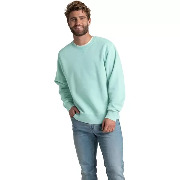 imageFruit of the Loom Mens Eversoft Fleece Sweatshirts Moisture Wicking ampamp Breathable Crewneck SweatshirtGarment Dyed Cascade Green